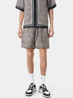 AMIRI Shorts & Sweatpants<MA LEOPARD SHORT Black Birch