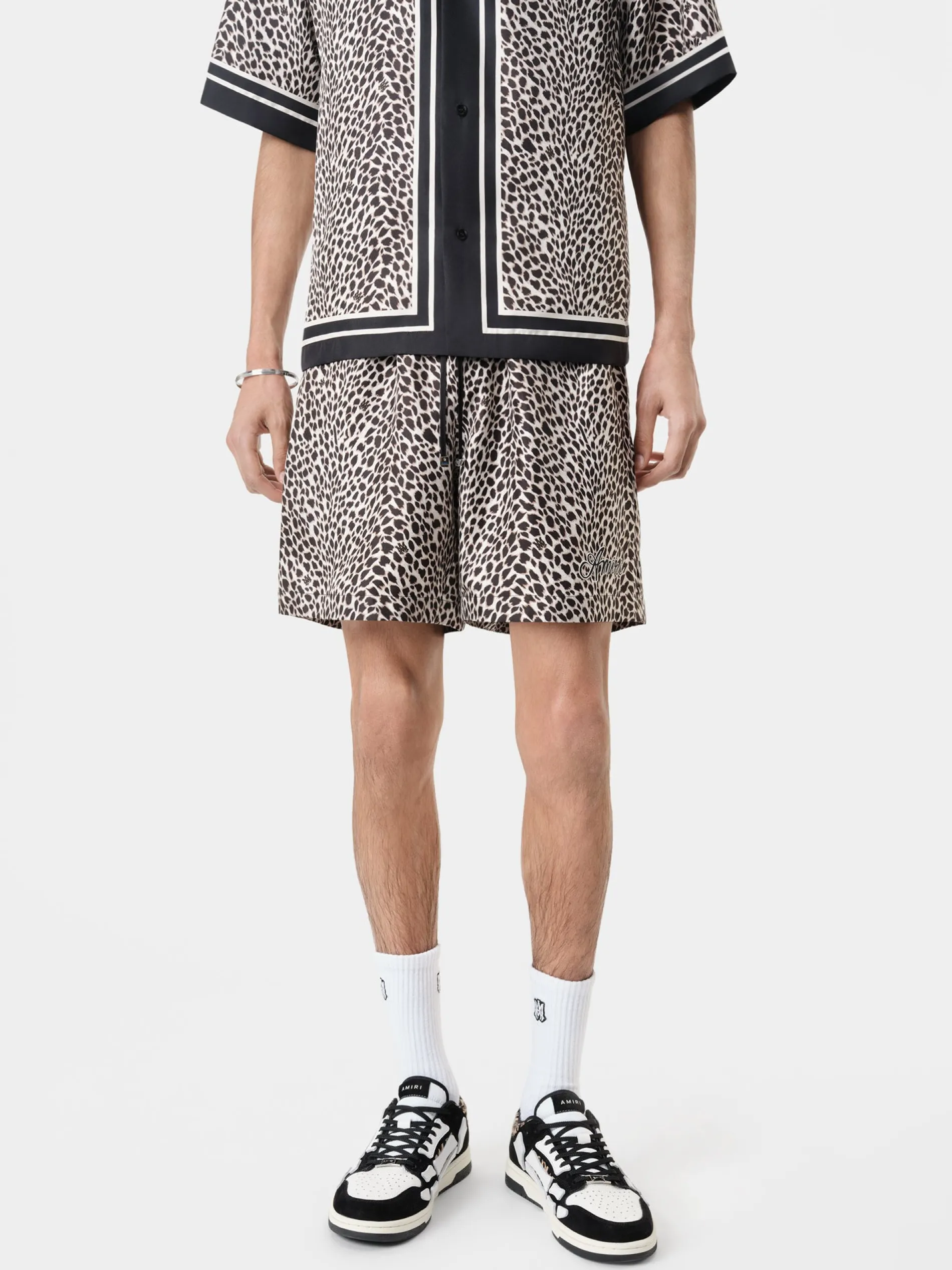 AMIRI Shorts & Sweatpants<MA LEOPARD SHORT Black Birch