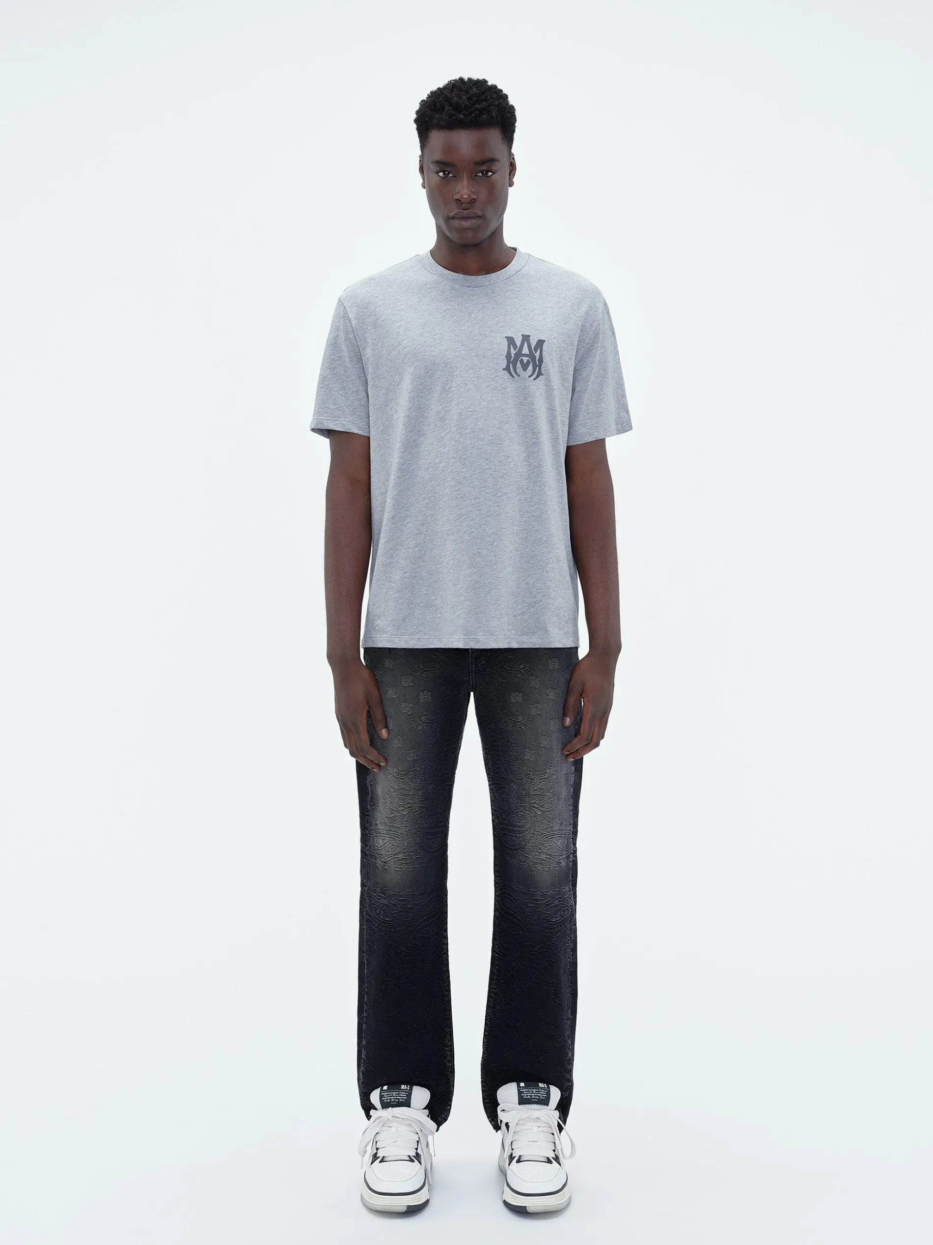 AMIRI Tees<MA LOGO TEE HEATHER GREY