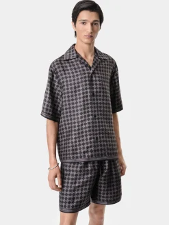 AMIRI Shirts<MA QUAD BOWLING SHIRT BLACK