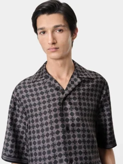 AMIRI Shirts<MA QUAD BOWLING SHIRT BLACK
