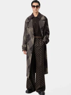 AMIRI Outerwear<MA QUAD BRUSHED DOUBLE-BREASTED OVERCOAT DARK BROWN