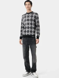 AMIRI Knitwear<MA QUAD CREWNECK Dark Grey