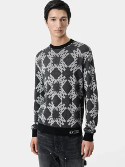 AMIRI Knitwear<MA QUAD CREWNECK Dark Grey