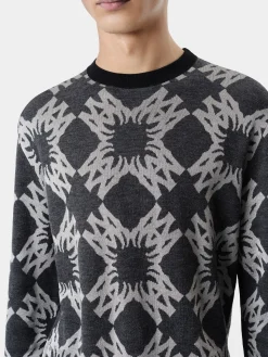 AMIRI Knitwear<MA QUAD CREWNECK Dark Grey