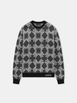 AMIRI Knitwear<MA QUAD CREWNECK Dark Grey