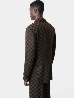 AMIRI Outerwear<MA QUAD DOUBLE-BREASTED BLAZER DARK BROWN