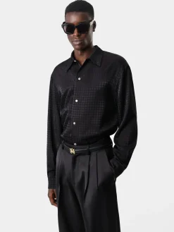 AMIRI Shirts<MA QUAD LONG SLEEVE SHIRT BLACK