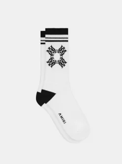 AMIRI Socks|Socks<MA QUAD SOCK White Black