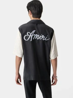 AMIRI Shirts<MA QUAD YOKE CAMP SHIRT BLACK
