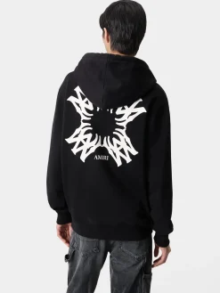 AMIRI Sweatshirts<MA QUAD ZIP UP HOODIE BLACK