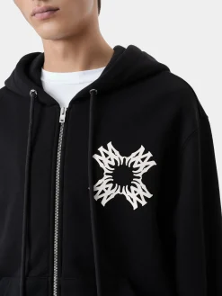 AMIRI Sweatshirts<MA QUAD ZIP UP HOODIE BLACK