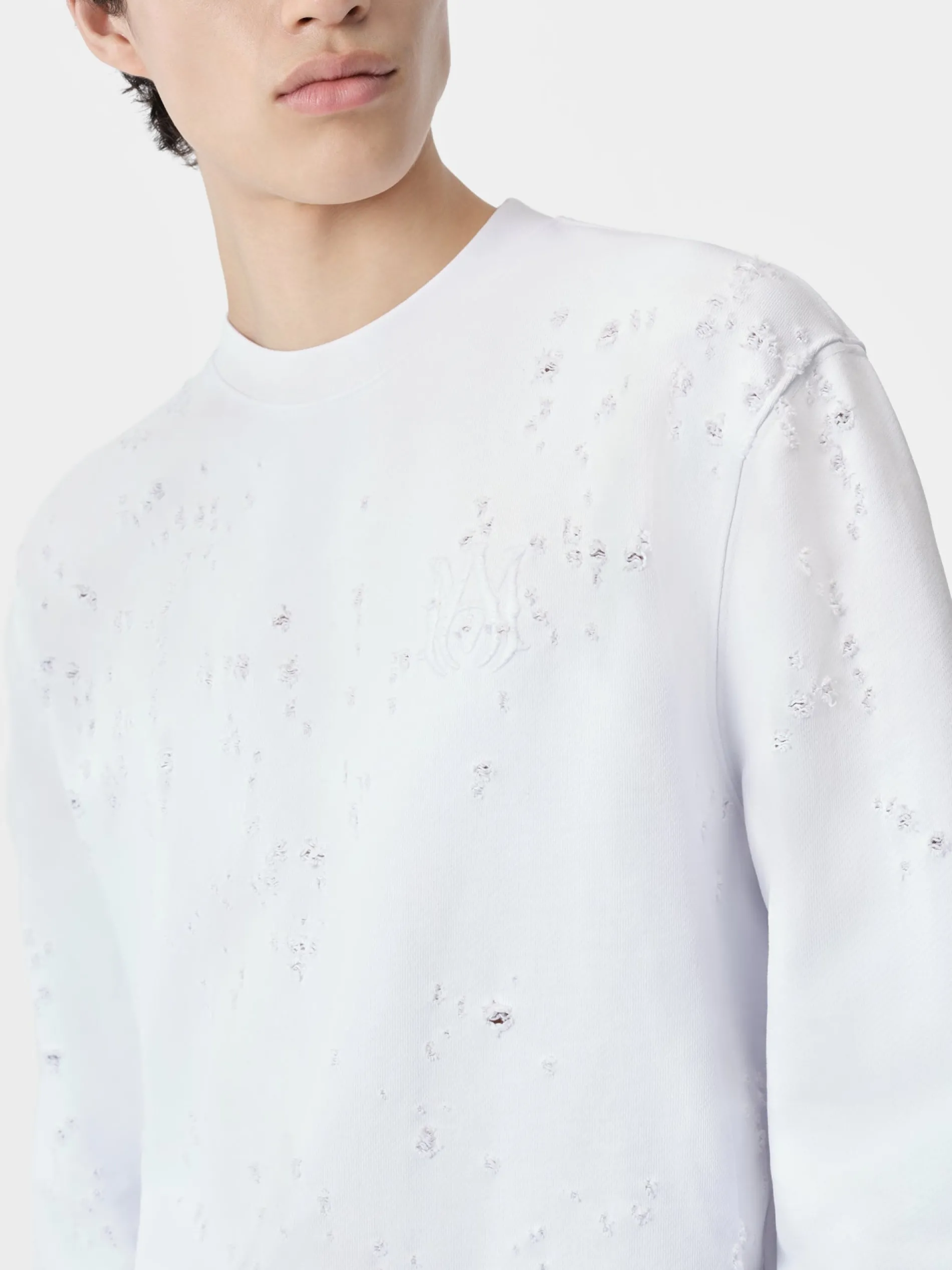 AMIRI Sweatshirts<MA SHOTGUN EMBROIDERED CREW White