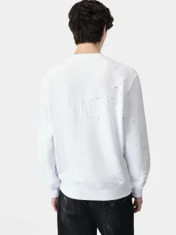 AMIRI Sweatshirts<MA SHOTGUN EMBROIDERED CREW White