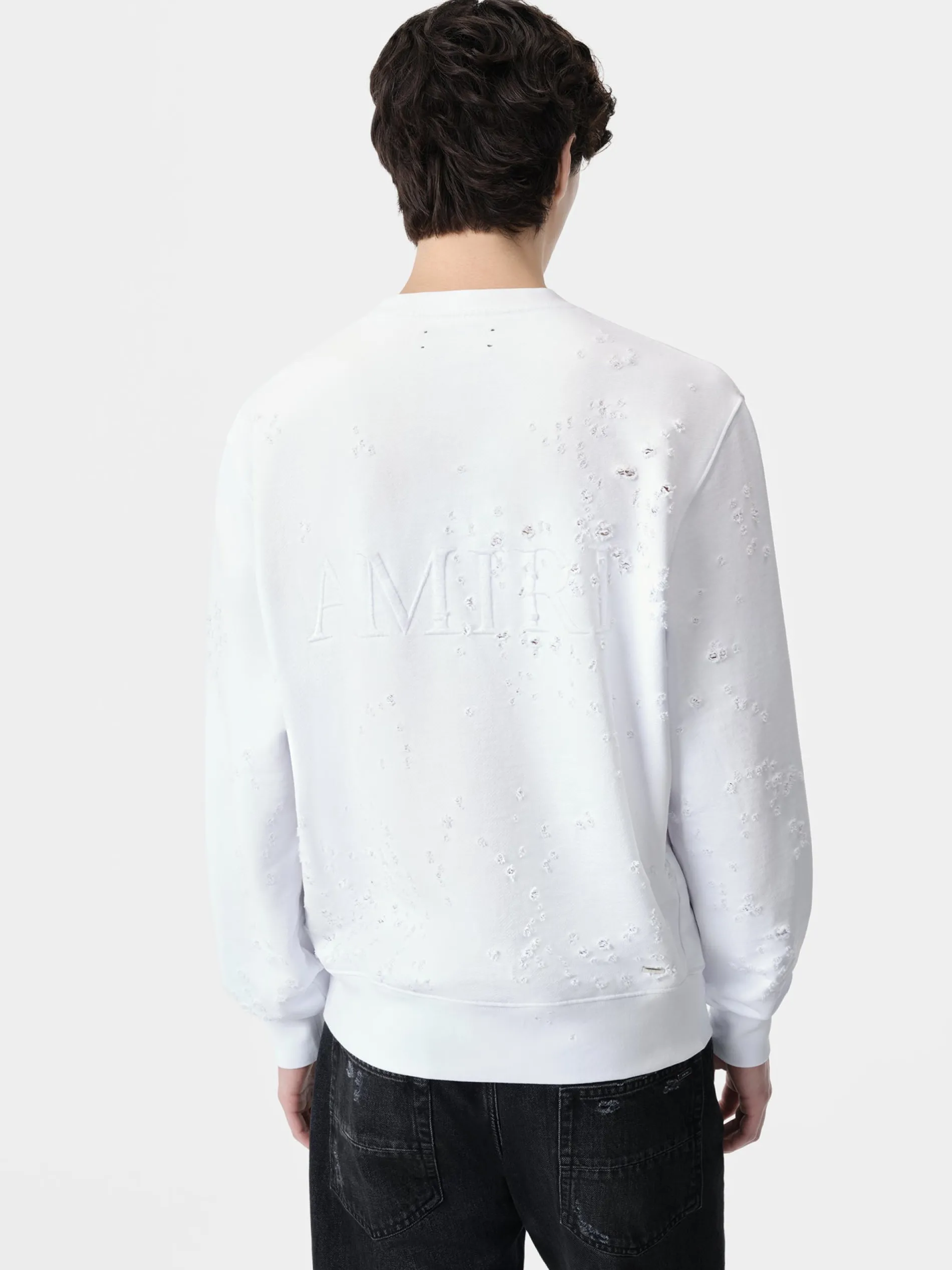 AMIRI Sweatshirts<MA SHOTGUN EMBROIDERED CREW White