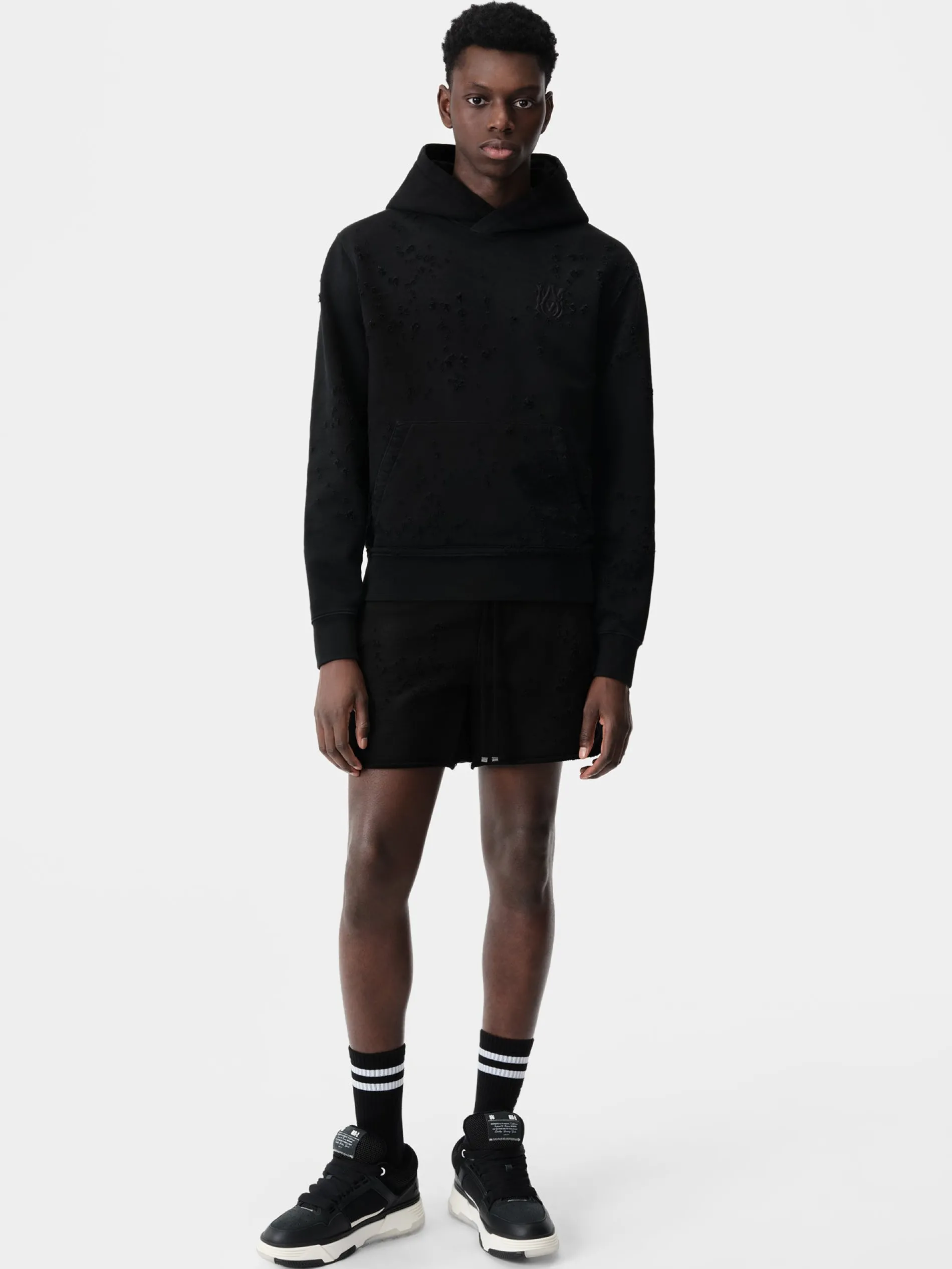 AMIRI Sweatshirts<MA SHOTGUN EMBROIDERED HOODIE BLACK