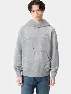 AMIRI Sweatshirts<MA SHOTGUN EMBROIDERED HOODIE Grey