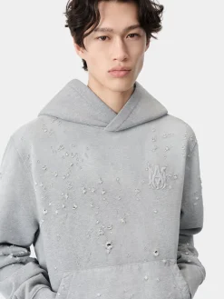 AMIRI Sweatshirts<MA SHOTGUN EMBROIDERED HOODIE Grey