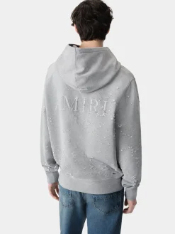 AMIRI Sweatshirts<MA SHOTGUN EMBROIDERED HOODIE Grey