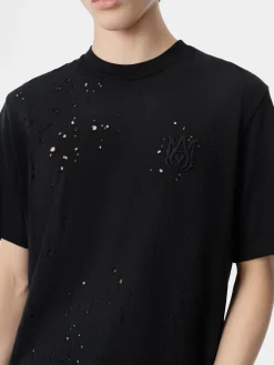 AMIRI Tees<MA SHOTGUN EMBROIDERED TEE BLACK
