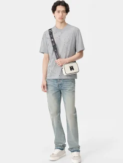 AMIRI Tees<MA SHOTGUN EMBROIDERED TEE Grey