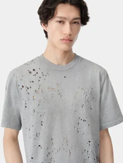 AMIRI Tees<MA SHOTGUN EMBROIDERED TEE Grey