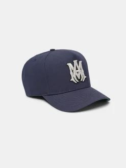 AMIRI Hats|Hats<MA STAGGERED FULL CANVAS HAT Navy Off White