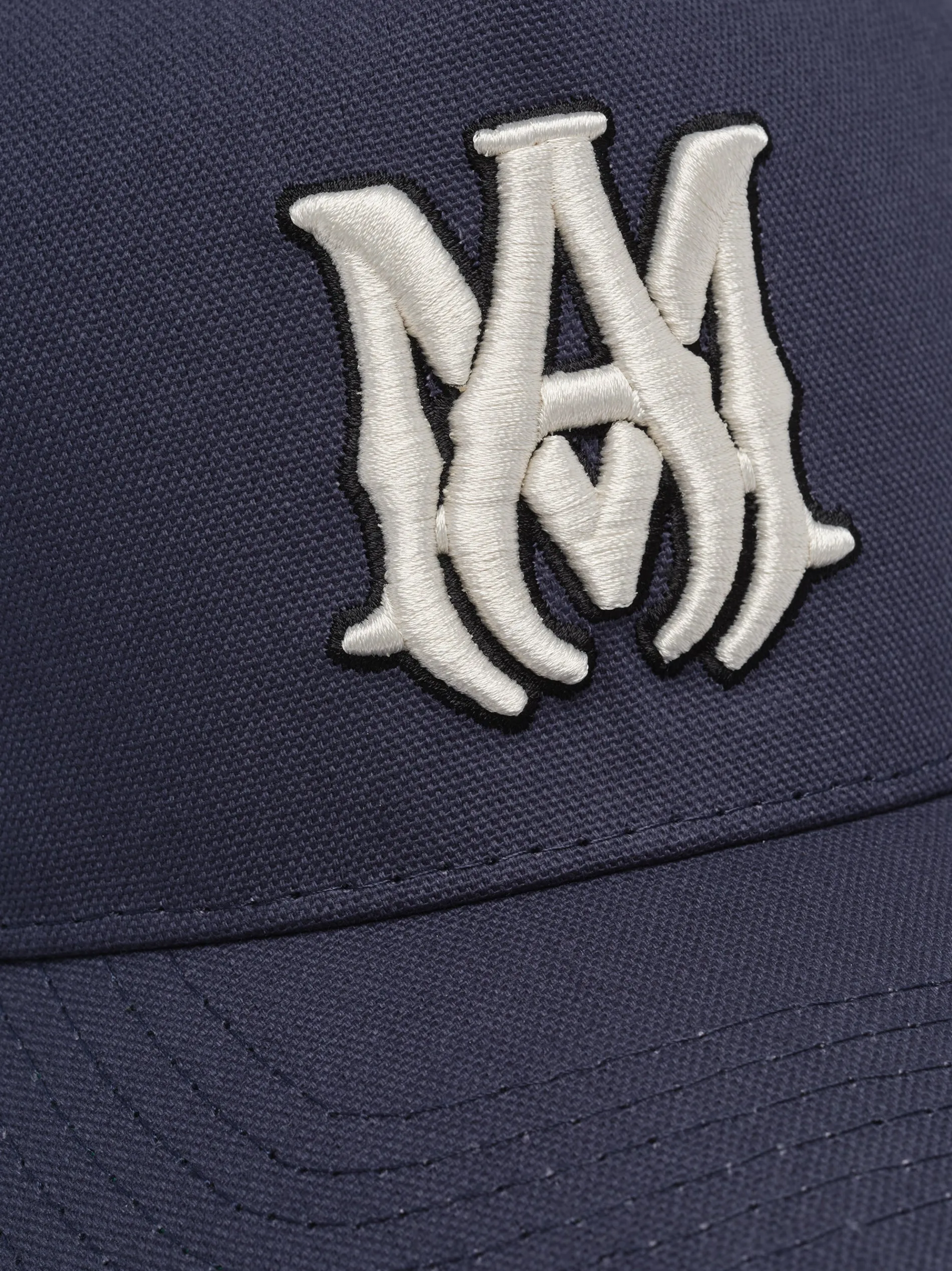 AMIRI Hats|Hats<MA STAGGERED FULL CANVAS HAT Navy Off White