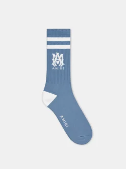 AMIRI Socks|Socks<MA STRIPE SOCK DUSTY BLUE