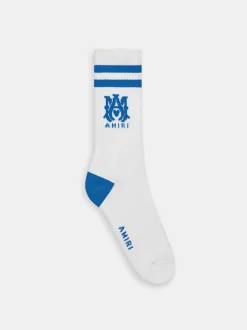AMIRI Socks|Socks<MA STRIPE SOCKS White Blue