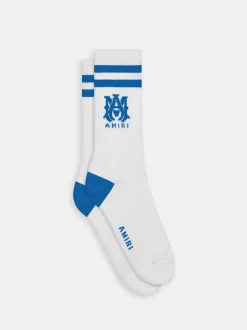 AMIRI Socks|Socks<MA STRIPE SOCKS White Blue