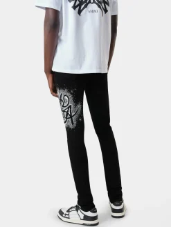 AMIRI Denim<MA SWIRL CRYSTAL SKINNY JEAN BLACK OD