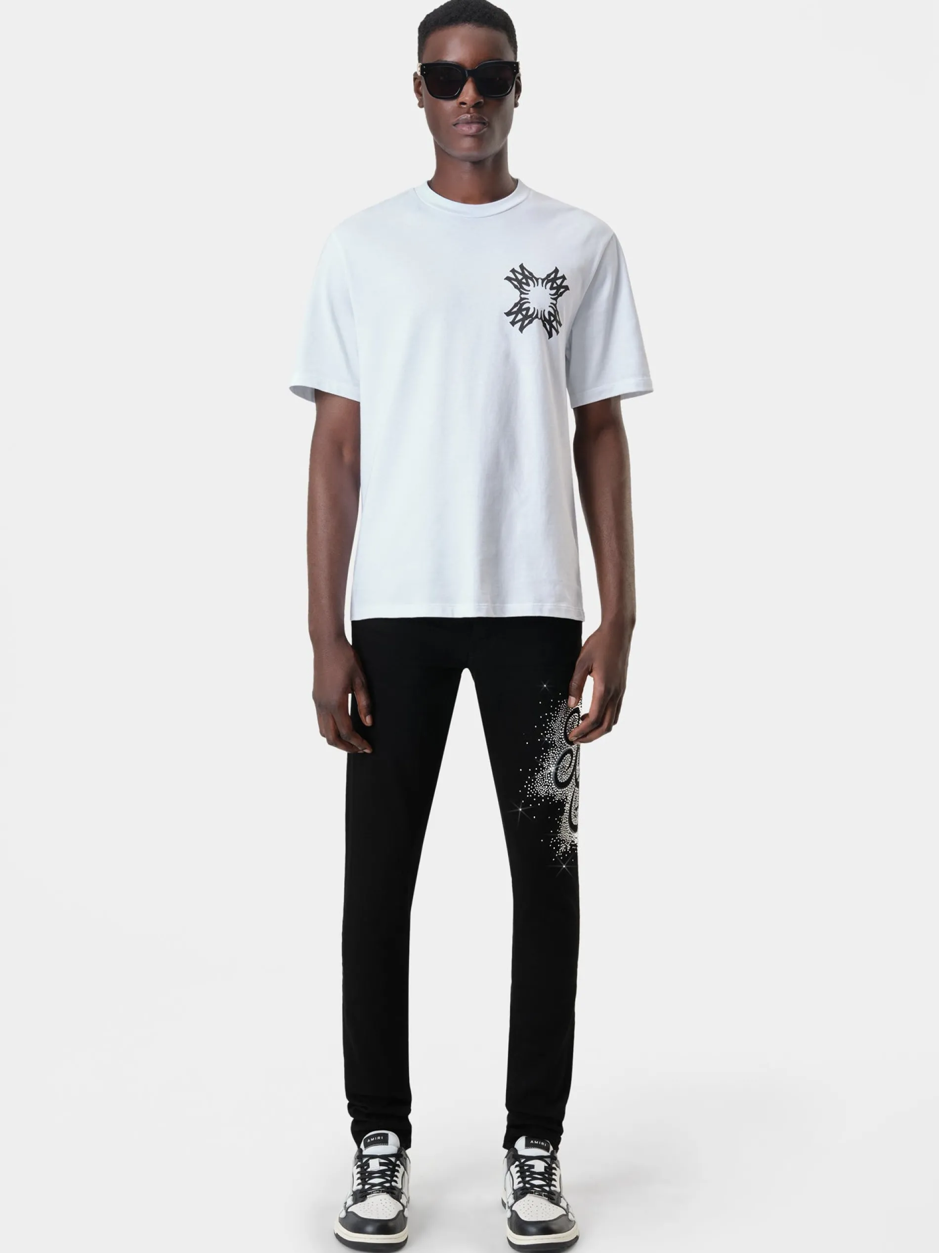 AMIRI Denim<MA SWIRL CRYSTAL SKINNY JEAN BLACK OD