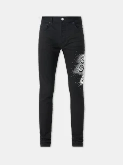 AMIRI Denim<MA SWIRL CRYSTAL SKINNY JEAN BLACK OD