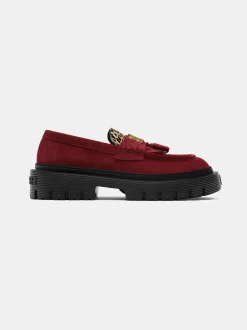 AMIRI Loafers|Loafers<MA TASSLE LEOPARD JUMBO LOAFER Burgundy