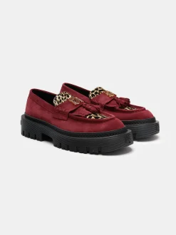 AMIRI Loafers|Loafers<MA TASSLE LEOPARD JUMBO LOAFER Burgundy