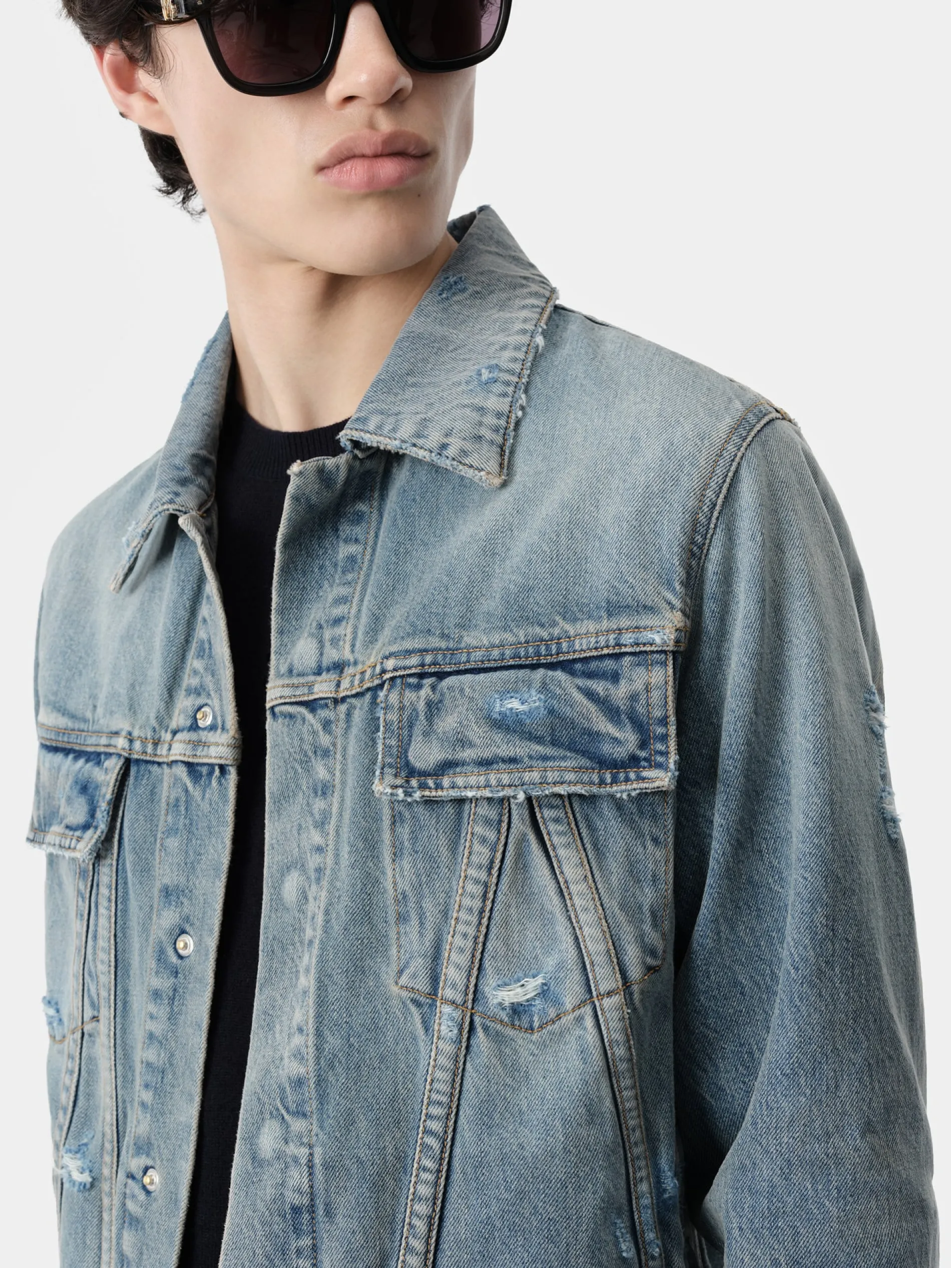 AMIRI Denim<MA TRUCKER JACKET Antique Indigo