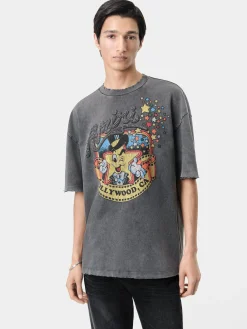 AMIRI Tees<MR. HOLLYWOOD OVERSIZED TEE BLACK