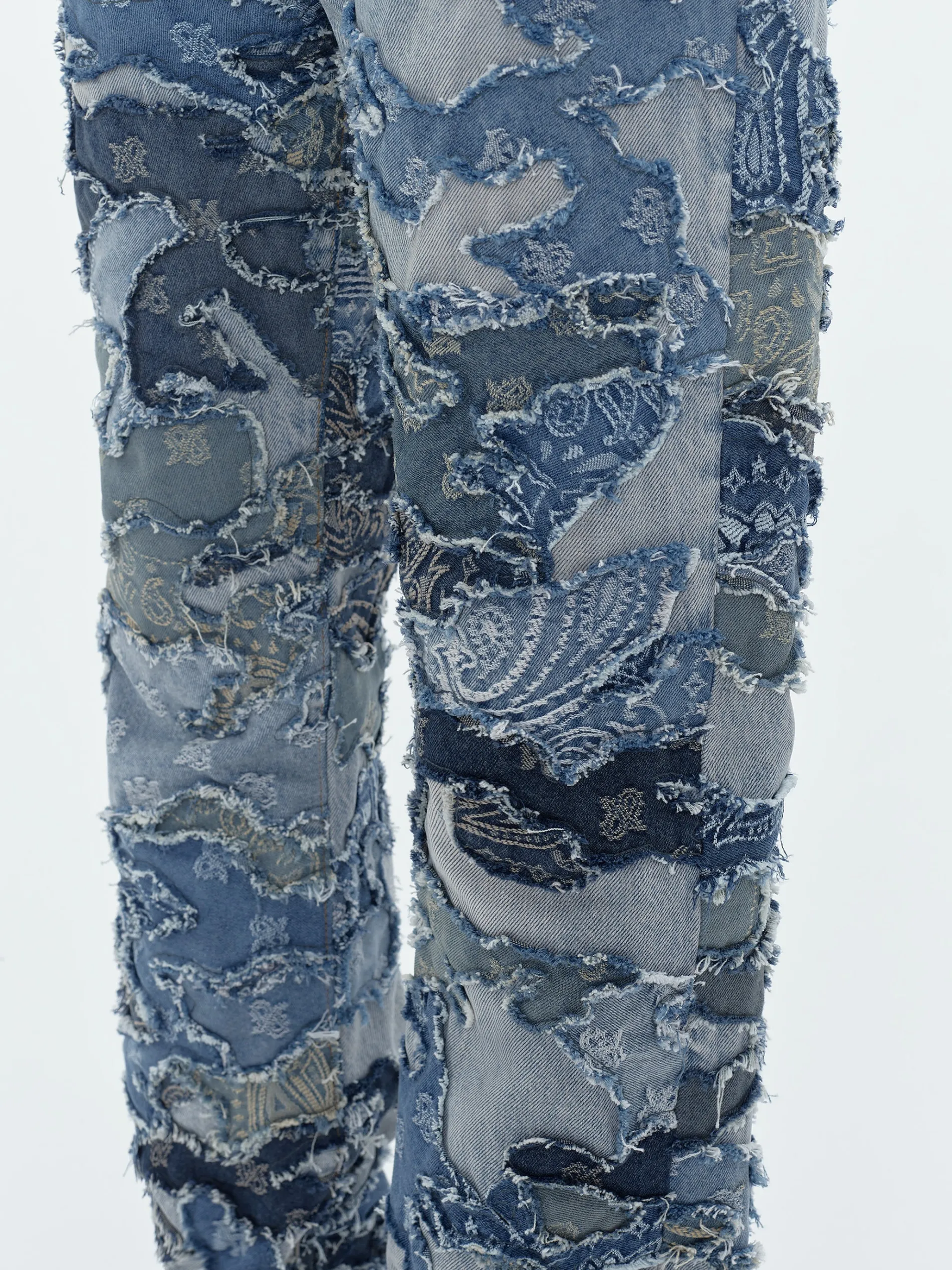AMIRI Denim<PATCHWORK CAMO STRAIGHT JEAN PERFECT INDIGO