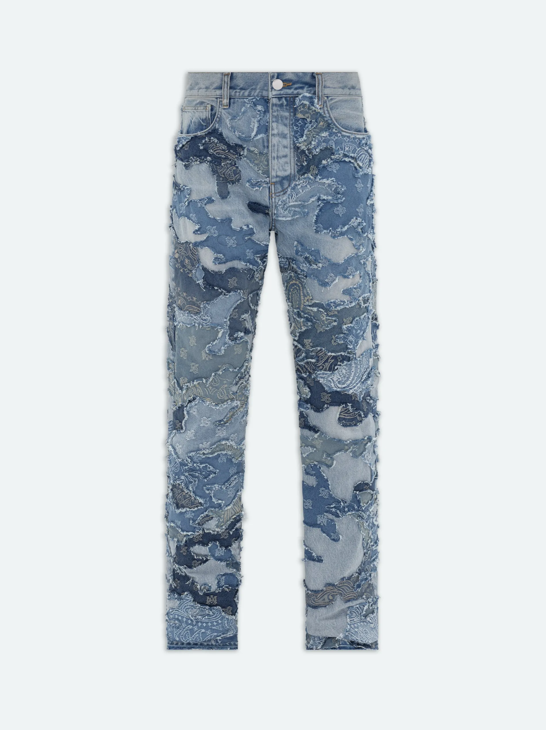 AMIRI Denim<PATCHWORK CAMO STRAIGHT JEAN PERFECT INDIGO