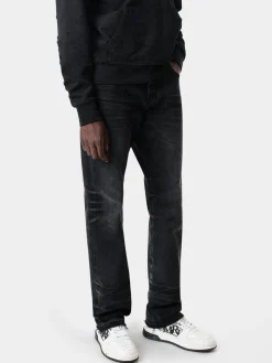 AMIRI Denim<RELEASE HEM STRAIGHT JEAN FADED BLACK
