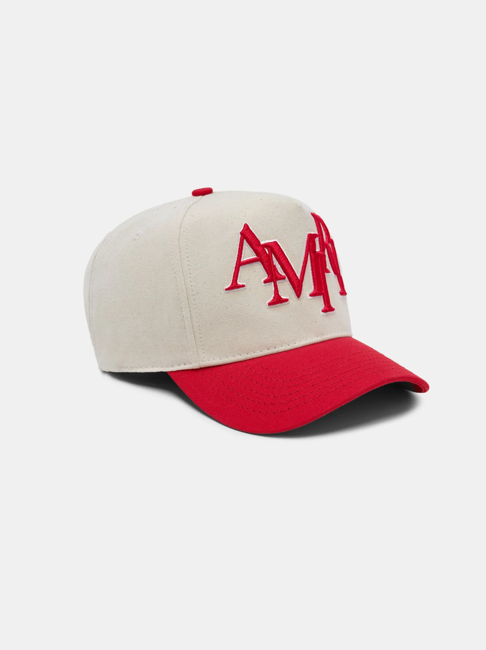 AMIRI Hats|Hats<STAGGERED CANVAS HAT Alabaster Red