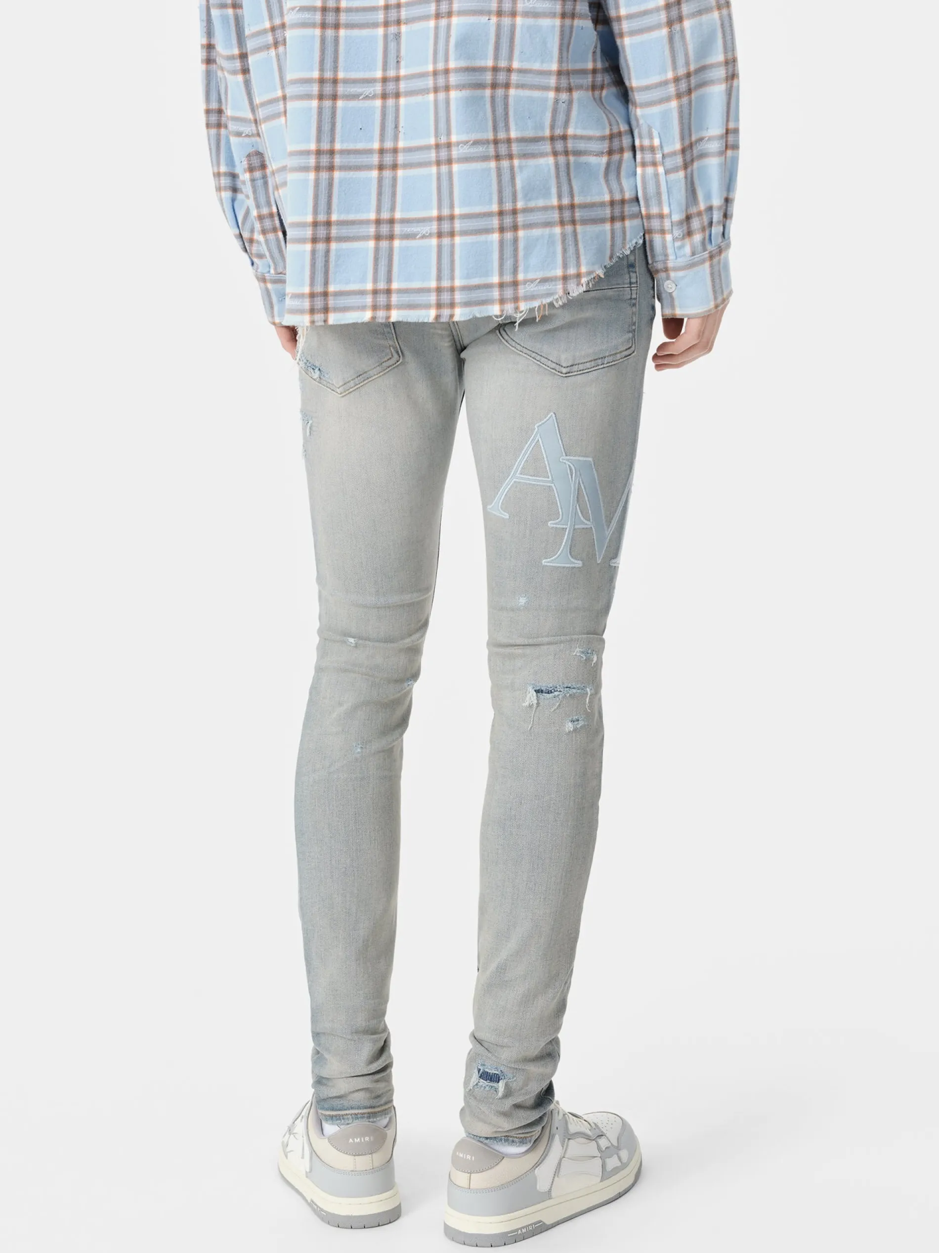 AMIRI Denim<STAGGERED LOGO JEAN CLAY INDIGO
