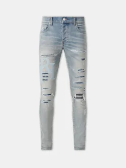 AMIRI Denim<STAGGERED LOGO JEAN CLAY INDIGO