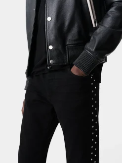 AMIRI Denim<STAR CRYSTAL SLIM JEAN BLACK OD