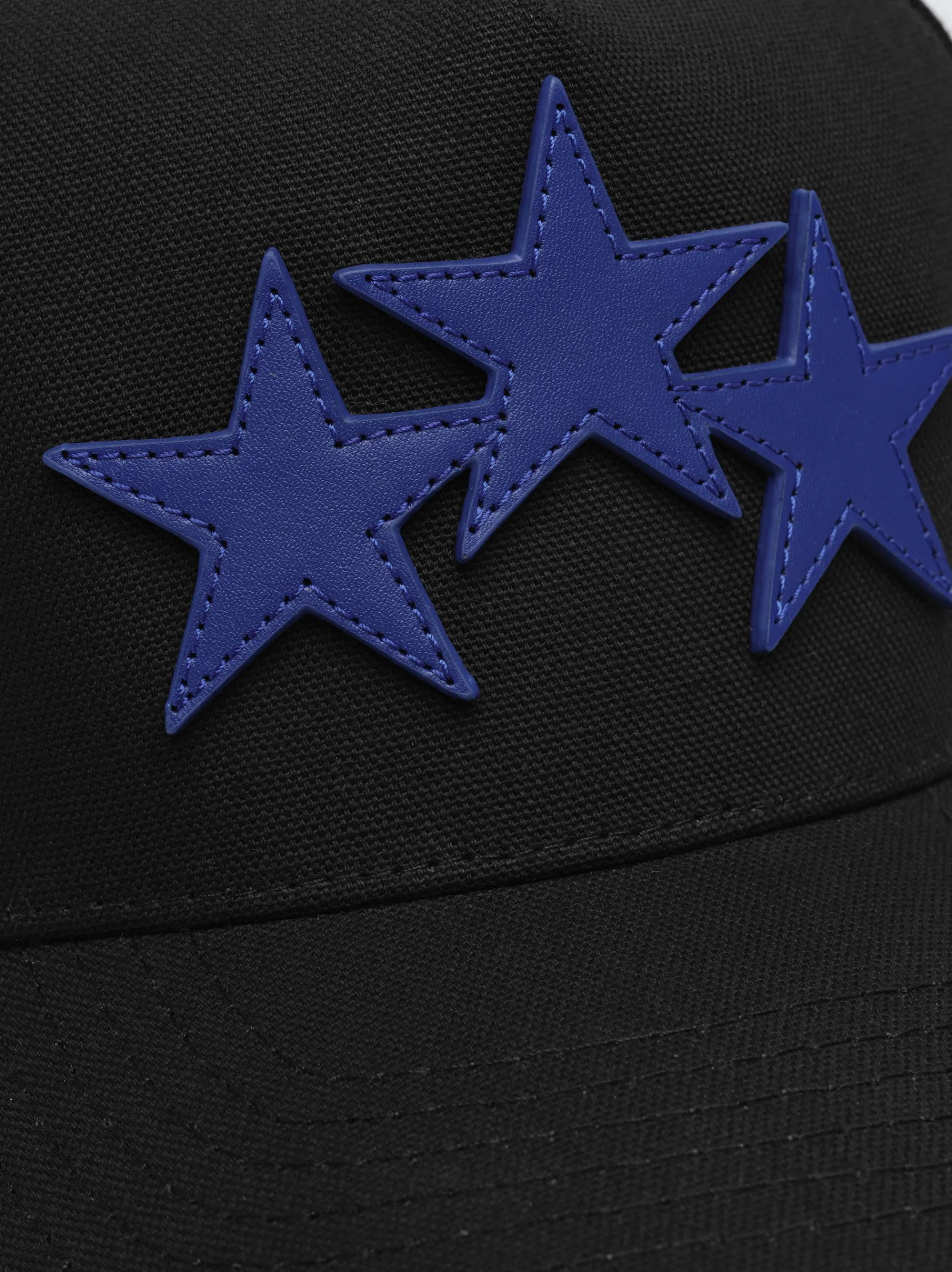 AMIRI Hats|Hats<THREE STAR STAGGERED FULL CANVAS HAT Black Blue