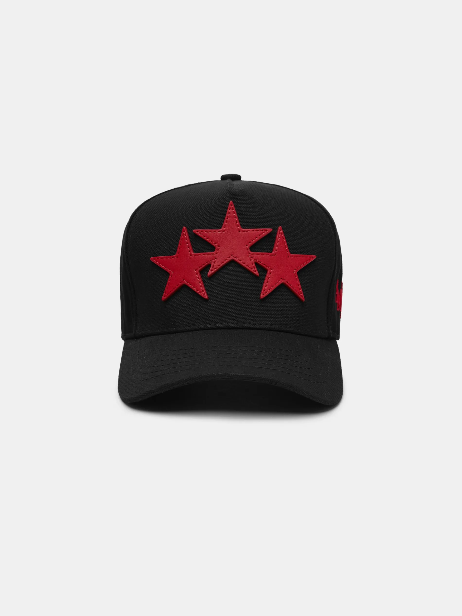 AMIRI Hats|Hats<THREE STAR STAGGERED FULL CANVAS HAT Black Red