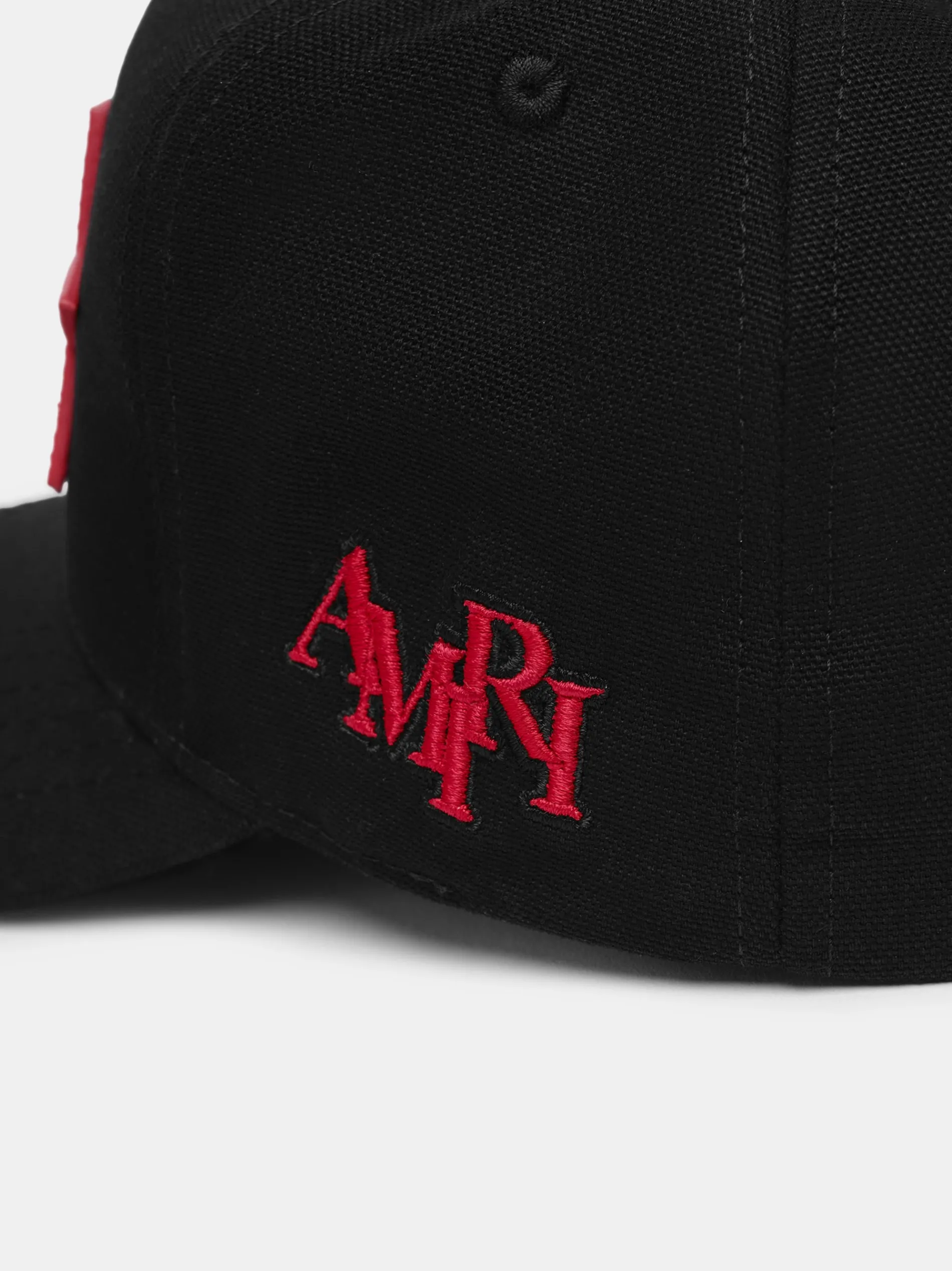 AMIRI Hats|Hats<THREE STAR STAGGERED FULL CANVAS HAT Black Red