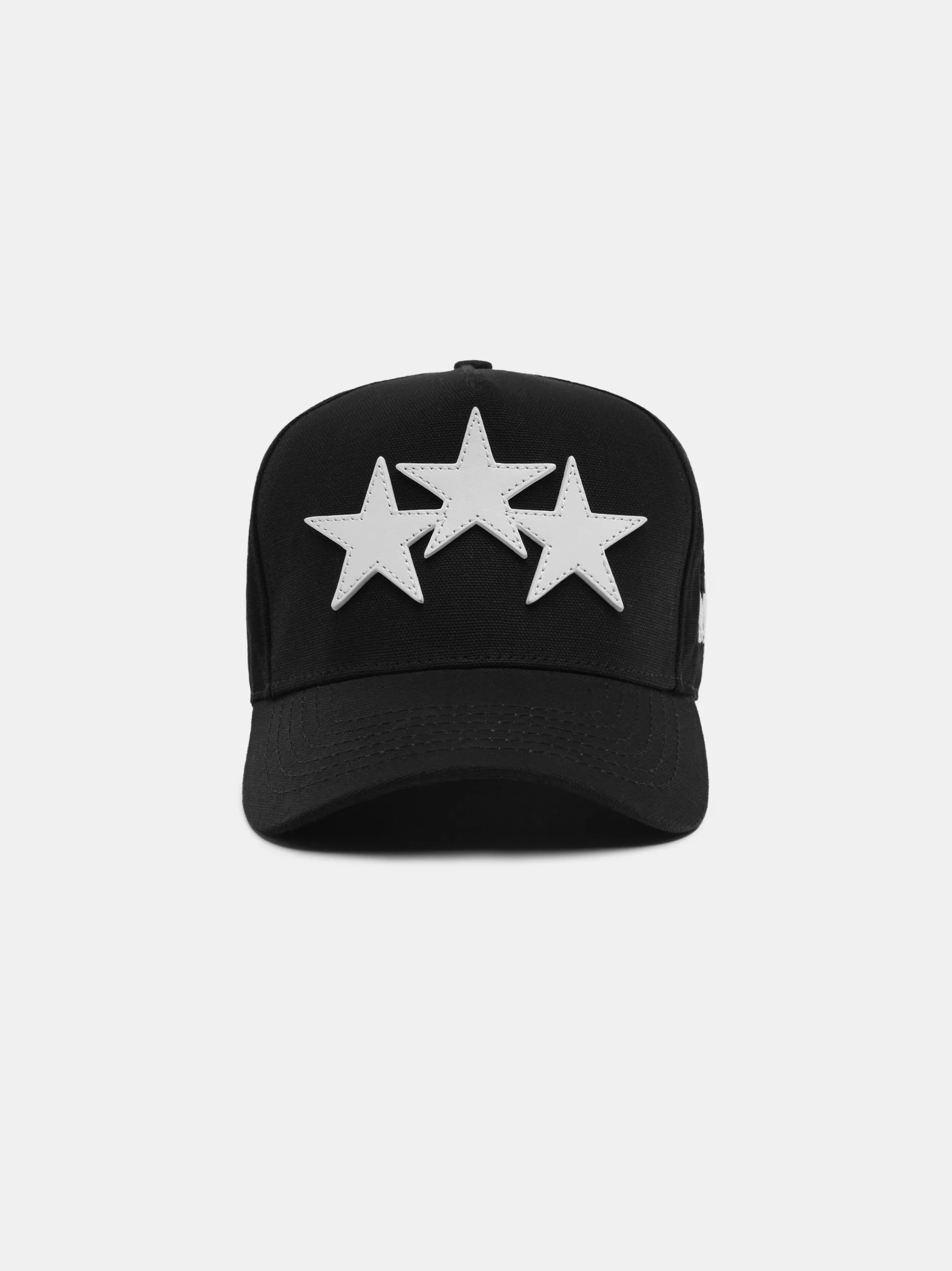 AMIRI Hats|Hats<THREE STAR STAGGERED FULL CANVAS HAT Black White