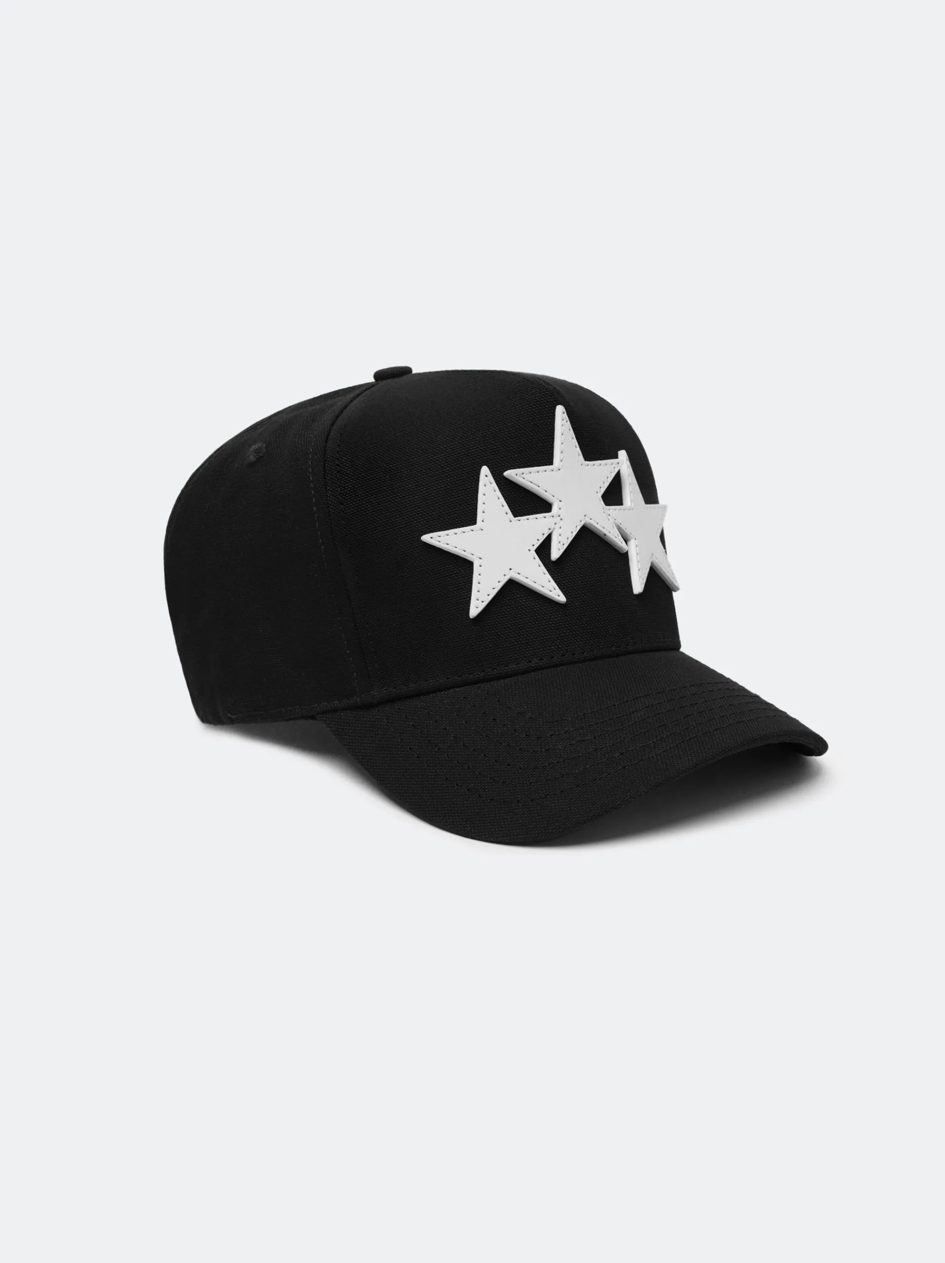 AMIRI Hats|Hats<THREE STAR STAGGERED FULL CANVAS HAT Black White